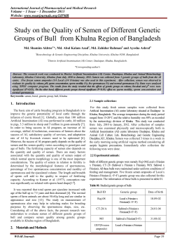 Study on the Quality of Semen of Different Genetic