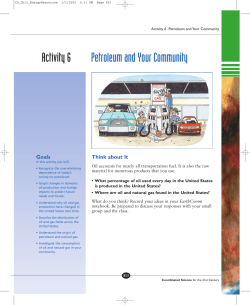 Activity 6 Petroleum and Your Community