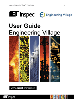 Inspec on Engineering Village&trade; &mdash; User Notes