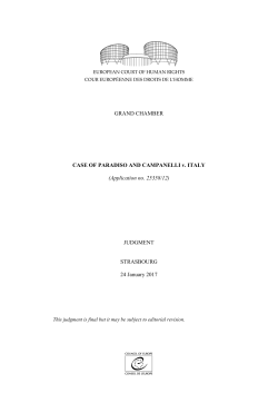GRAND CHAMBER CASE OF PARADISO AND CAMPANELLI v