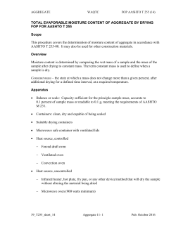 AASHTO T 255, Total Evaporable Moisture Content of