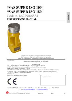 “SAS SUPER ISO 100” “SAS SUPER ISO 180” - Code n