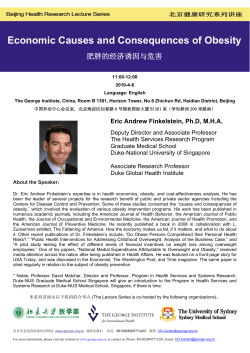 Economic Causes and Consequences of Obesity