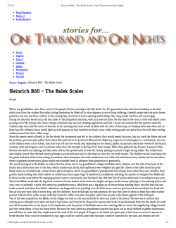 Heinrich B&ouml;ll &ndash; The Balek Scales