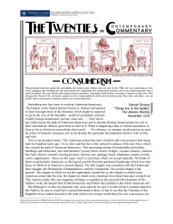 Consumerism in the 1920s: collected commentary