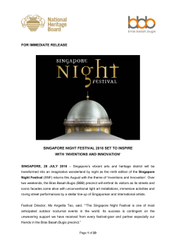 FOR IMMEDIATE RELEASE SINGAPORE NIGHT FESTIVAL 2016