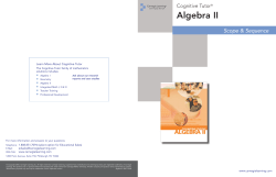 Algebra II Scope and Sequence