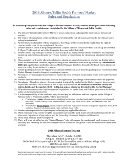 2016 Allouez Farmers Market Rules and