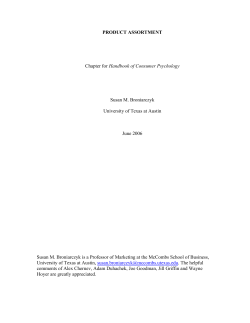 Product Assortment - The University of Texas at Austin
