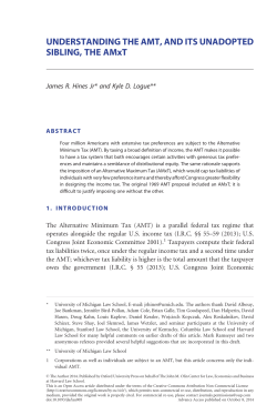 UNDERSTANDING THE AMT, AND ITS