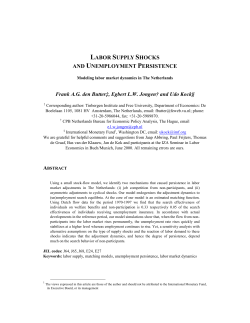 LABOR SUPPLY SHOCKS AND UNEMPLOYMENT PERSISTENCE