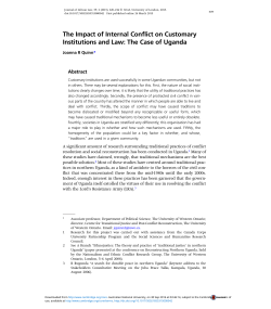 The Impact of Internal Conflict on Customary Institutions and Law