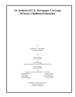 An Analysis of US Newspaper Coverage Of Early