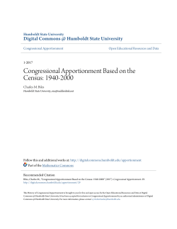 Congressional Apportionment Based on the 1940
