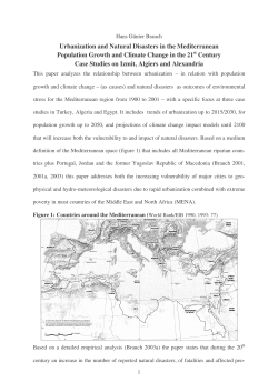 Urbanization and Natural Disasters in the Mediterranean - AFES