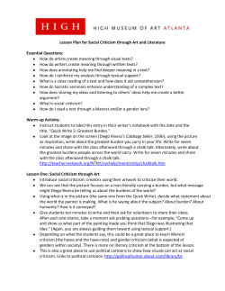 Lesson Plan for Social Criticism through Art and Literature Essential