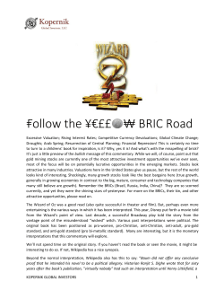 ollow the &yen;&euro;&pound;&pound; ₩ BRIC Road