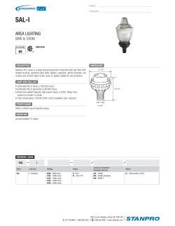 SAL-I Catalog page - Stanpro Lighting Systems