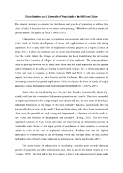 Distribution and Growth of Population in Million Cities