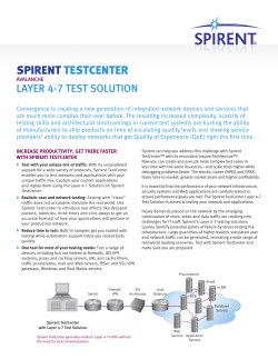 Spirent TestCenter Layer 4-7 Test Solution Datasheet