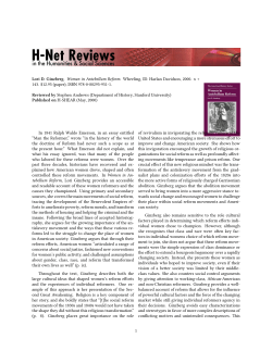 Untitled [Stephen Andrews on Women in Antebellum Reform] - H-Net