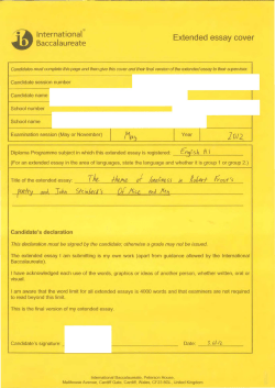 English Extended Essay Exemplar A