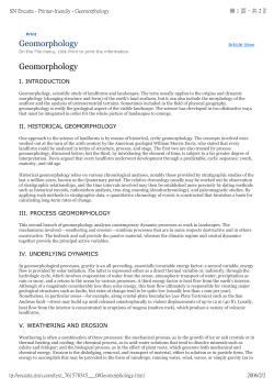 Geomorphology Geomorphology