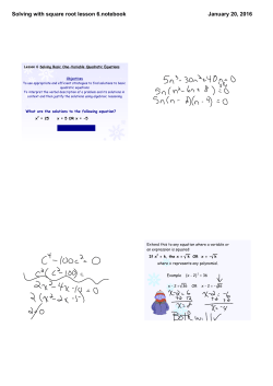 Solving with square root lesson 6.notebook