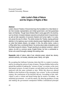 John Locke`s State of Nature