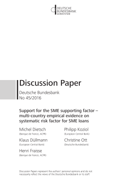 Support for the SME supporting factor &ndash; multi-country