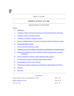 Criminal Justice Act, 1960 - Probation Service &ndash; Ireland