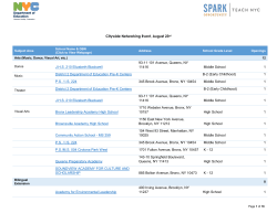 Citywide Networking Event, August 23rd J.H.S. 210 Elizabeth