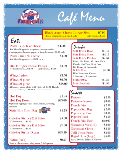 Cafe Menu - Valley Worlds of Fun