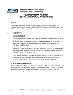 bus pass program policy for seniors and individuals with