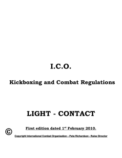 Light Contact Rules - The ICO International Combat Organisation