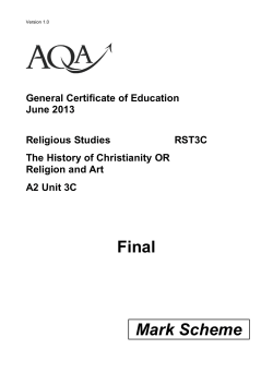 A-level Religious Studies Mark scheme RST3C - The History