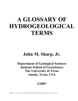 Glossary of Hydrogeological Terms