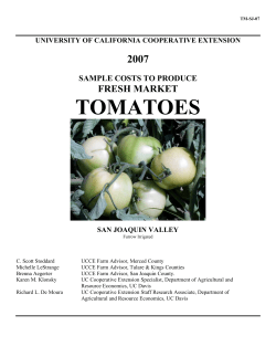 Fresh Market Tomatoes - Cost Studies