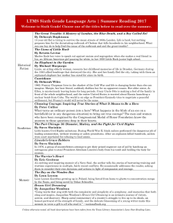 6th Grade 2017 Summer Reading List