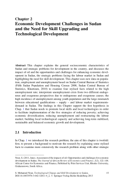 Economic Development Challenges in Sudan and the Need for Skill