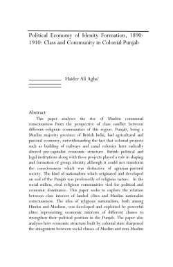 Class and Community in Colonial Punjab