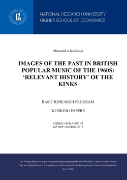 IMAGES OF THE PAST IN BRITISH POPULAR MUSIC OF THE