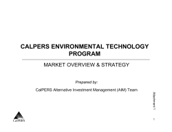 CALPERS ENVIRONMENTAL TECHNOLOGY PROGRAM