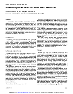 Epidemiological Features of Canine Renal