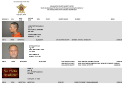 Booking Report - 5/29/16 - San Jacinto County Sheriff`s Office