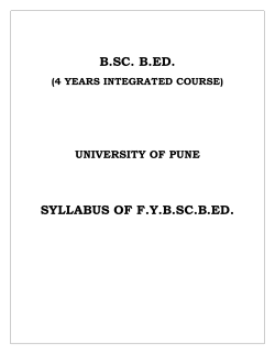 B.Sc. B.Ed. (4 Years Integrated Course) Syllabus