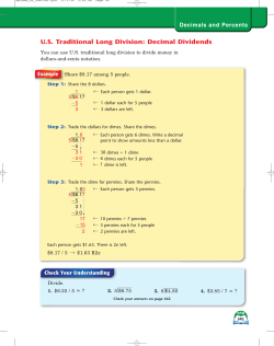 US Traditional Long Division: Decimal Dividends