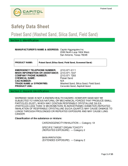 Safety Data Sheet Poteet Sand (Washed Sand