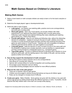 Math Games Based on Children`s Literature