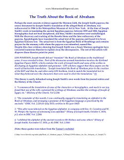 The Truth About the Book of Abraham